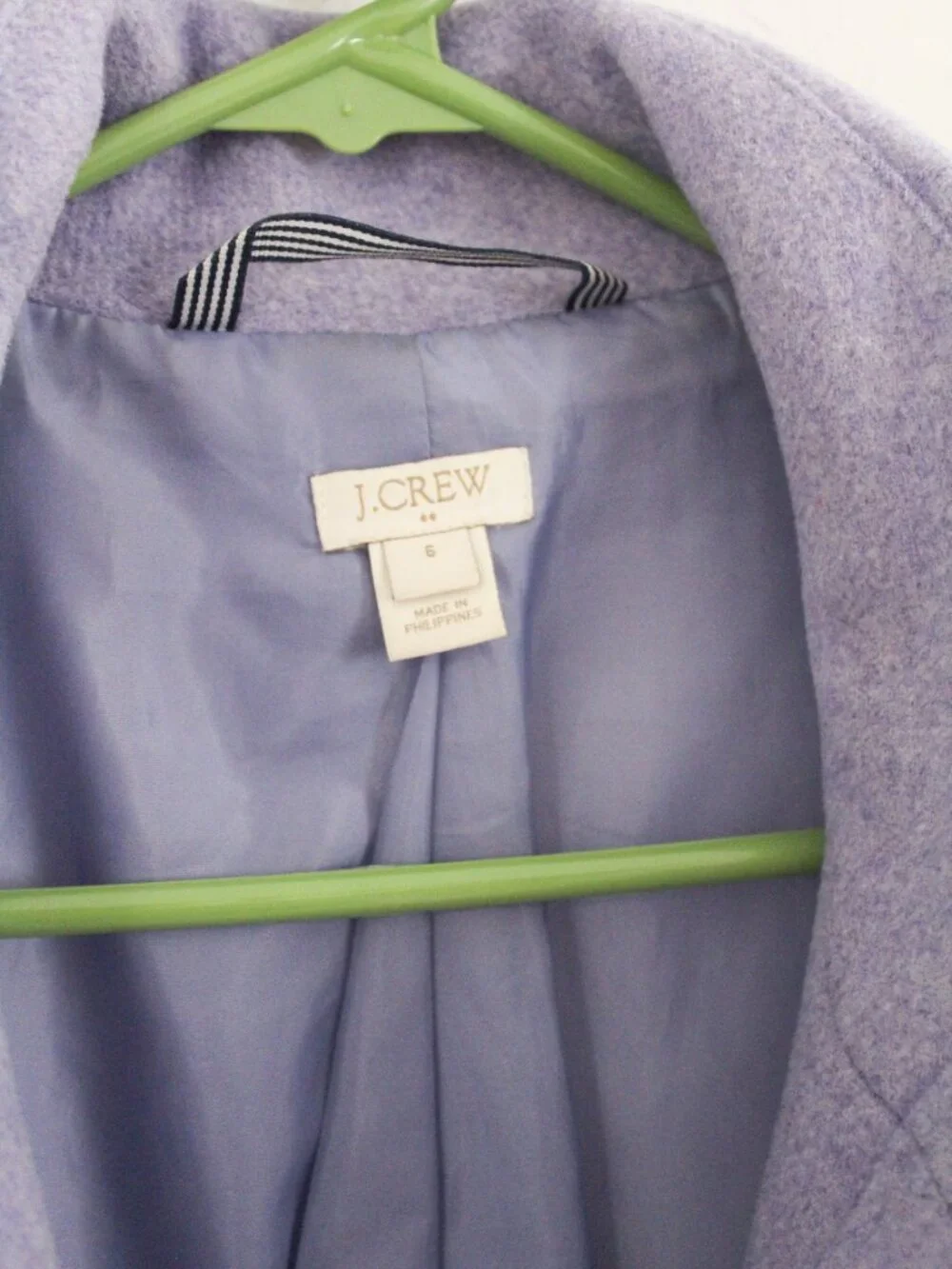 J. Crew Factory Cocoon Lavender Pea Coat Size 6 - GUC - Picture 4 of 11